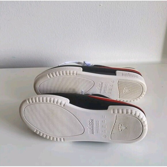 Melissa X Fila Women's Ruber Black Lace-up Jelly Red Stripe Sneakers Size 7 - Picture 11 of 13